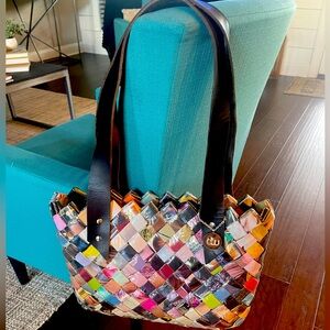 DW magazine recycled Colorful Woven Tote Bag